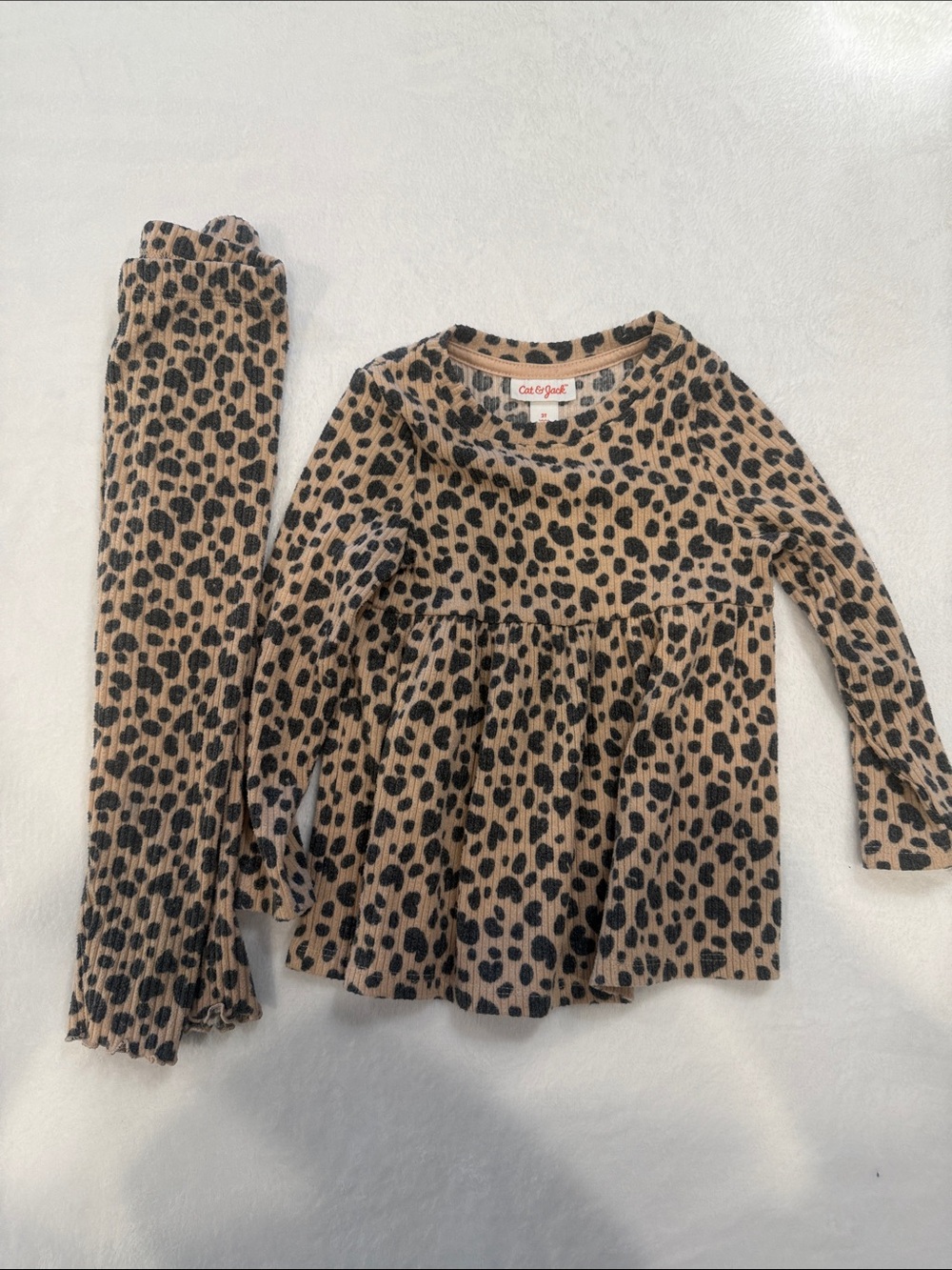 Cat & Jack Tan and Black Leopard Print Girls' Set